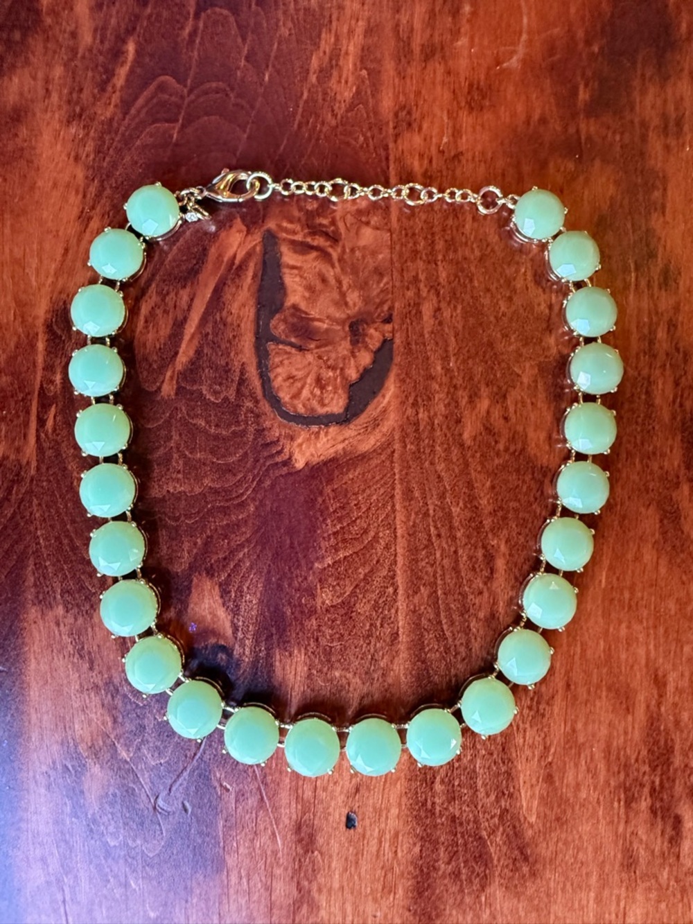 J. Crew Factory Gold-Tone Necklace with Mint Green Cabochons